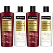 شامپو و نرم‌کننده کراتینه مدل Keratin Smooth and Straight بسته ۲ عددی ۴۰۰ میلی‌لیتری TRESemmé با روغن آرگان