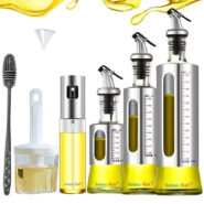 ست بطری روغن شیشه‌ای مدل Pack of 7 SIMBAA MALL با اندازه‌های مختلف و طراحی زیبا